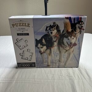 RMS Classic Family Pastime 1,000 Piece Puzzle "Sled Dogs" New, Factory Sealed